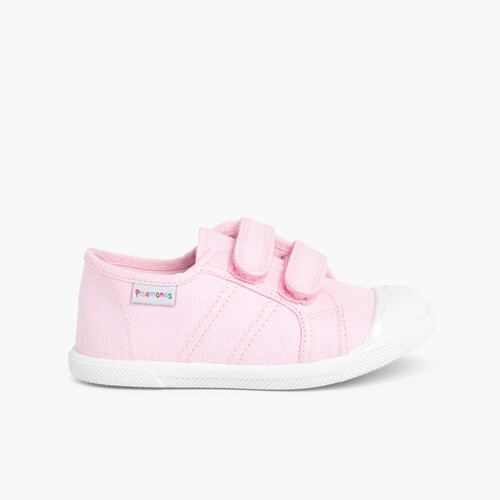 Zapatillas Niños Lona Tiras adherentes    Rosa