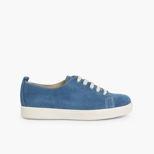 Zapatillas Serraje Cordones Azul Jeans