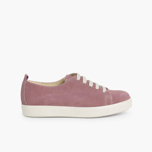Zapatillas Serraje Cordones Lila