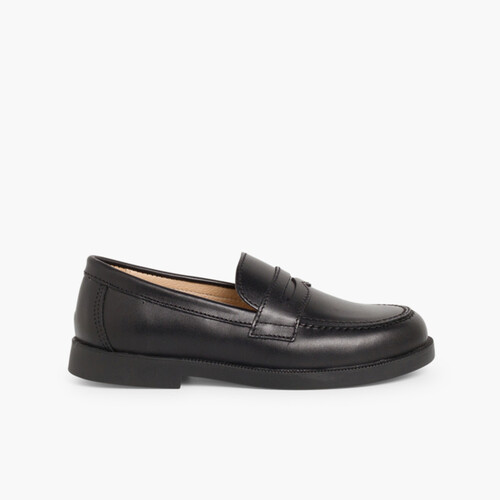 Zapatos Colegiales Escolares Niño Mocasines Negro