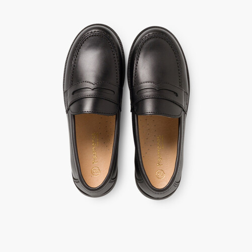 Zapatos Colegiales Escolares Niño Mocasines Negro