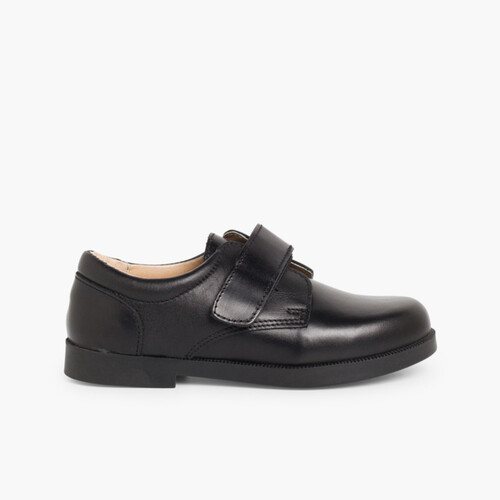 Zapatos Colegiales Escolares Niño tira adherente    Negro