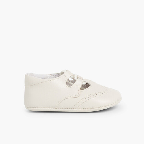 Zapato Inglesito Bebé de Piel Beige