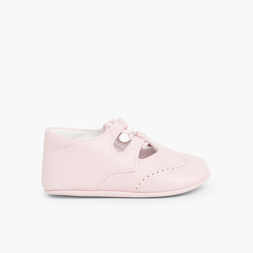 Zapato Inglesito Bebé de Piel Rosa