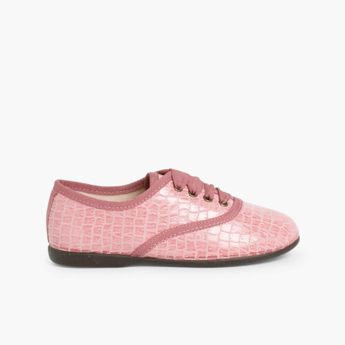 Zapatos Blucher Mujer y Niña Coco Rosa
