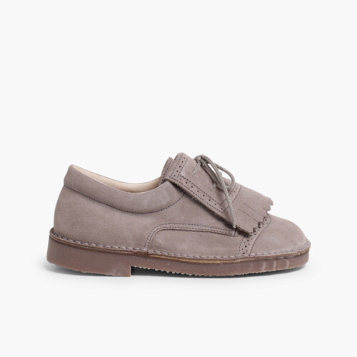 Zapatos Blucher Niños Flecos Gris