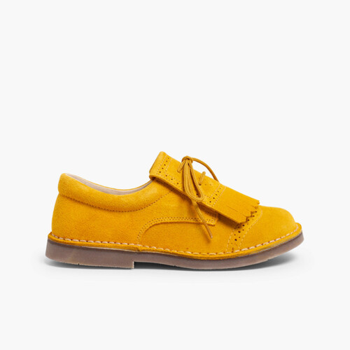 Zapatos Blucher Niños Flecos Mostaza