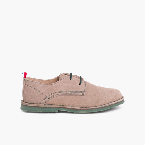 Zapatos Blucher Serraje Suela y Cordones Colores Beige