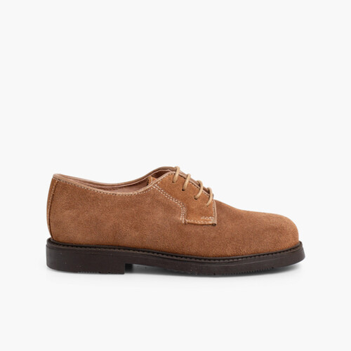 Zapatos blucher de serraje Topo