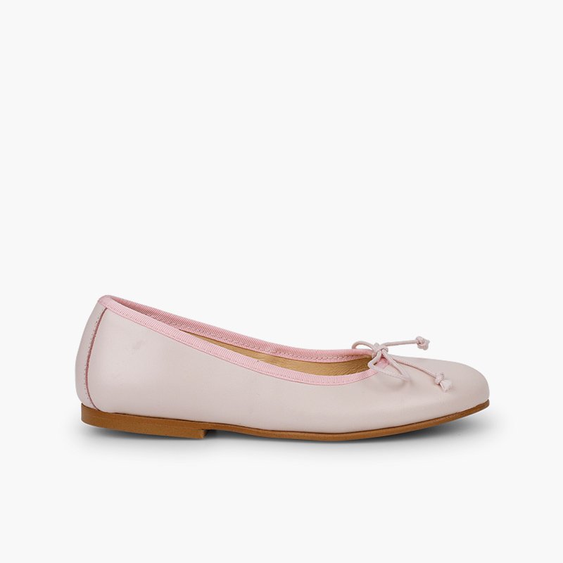 Bailarinas Niña Piel Manoletinas Comuniones Rosa