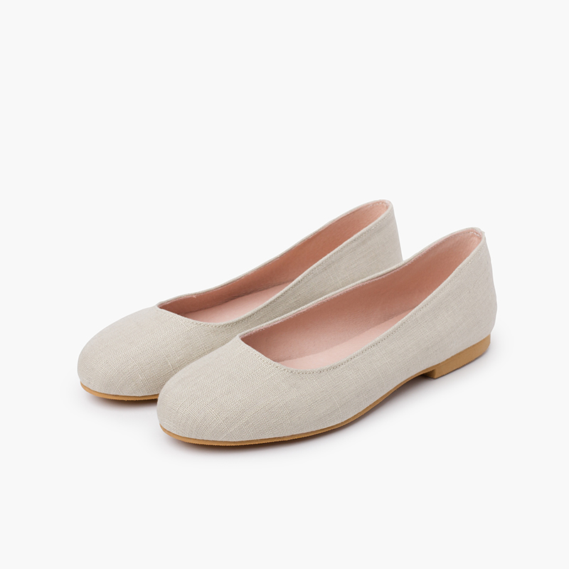  Bailarina de vestir lino niña y mujer  Beige