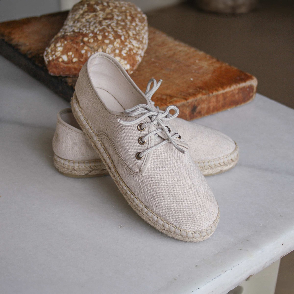 Bluchers niño de lino con suela de alpargata