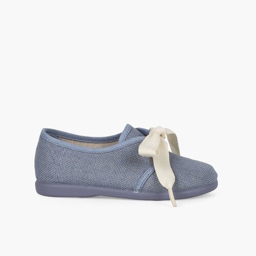 Blucher lino ceremonia niños pequeños lazo  Azul