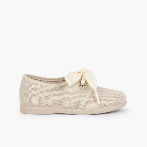 Blucher lino ceremonia niños pequeños lazo  Crudo