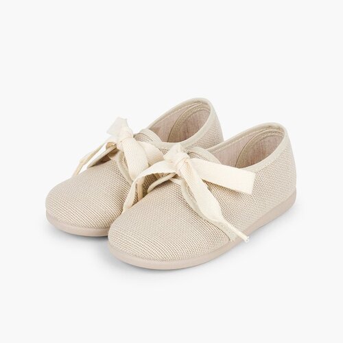 Blucher lino ceremonia niños pequeños lazo  Crudo