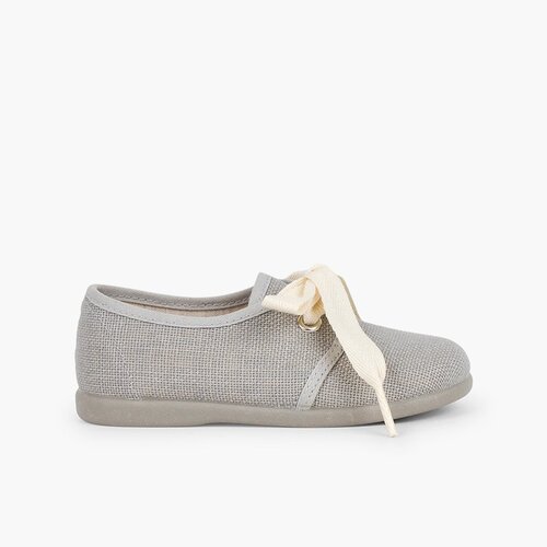 Blucher lino ceremonia niños pequeños lazo  Gris