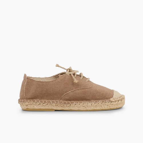 Blucher puntera y cordones yute Tostado