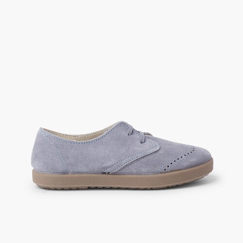 Blucher Serraje Picado Puntera Azul