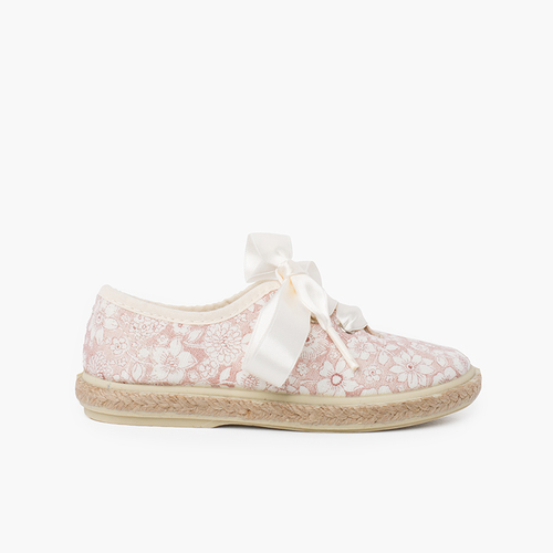 Blucher flores y yute cordones raso Maquillaje