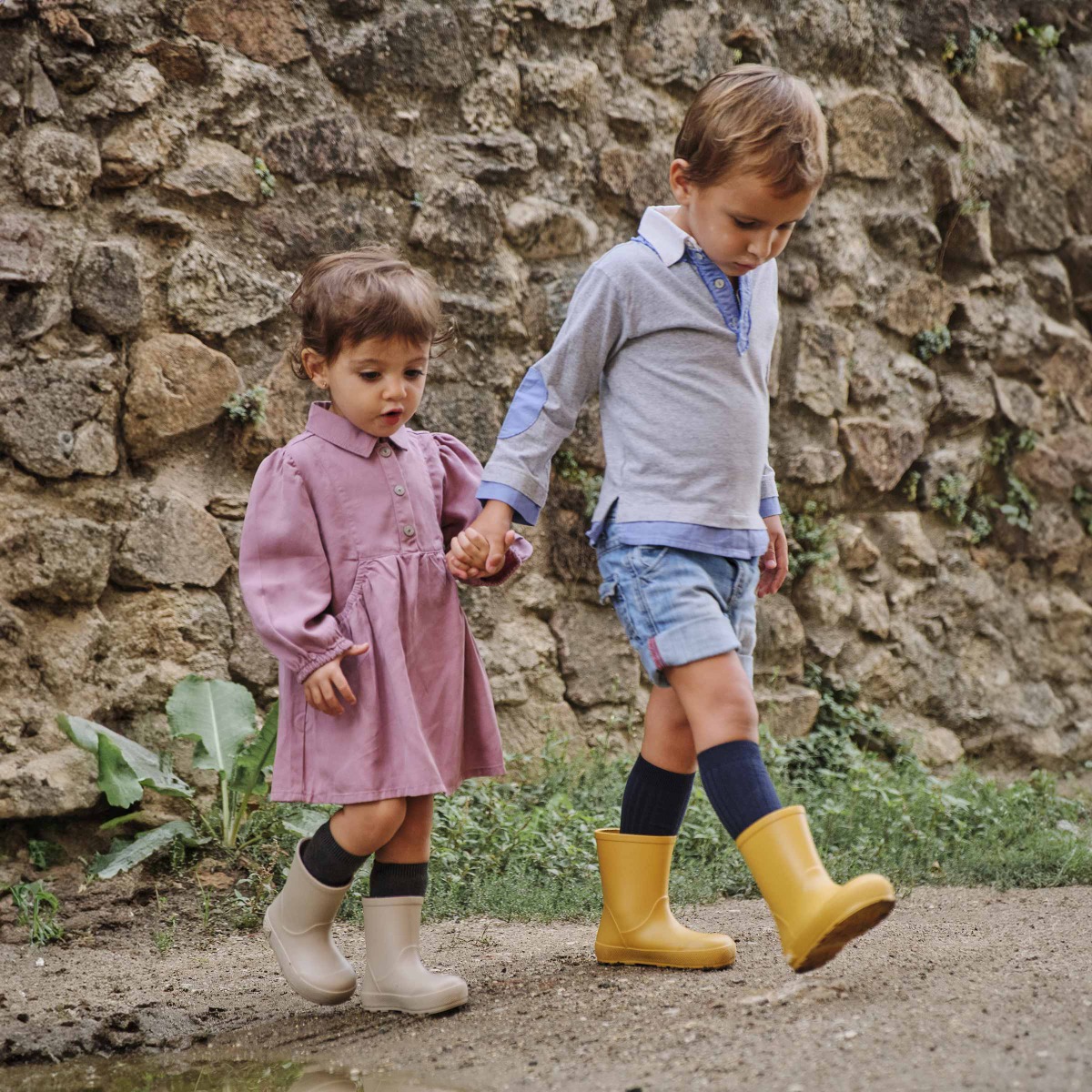 Botas de agua niños blanditas con suela fina