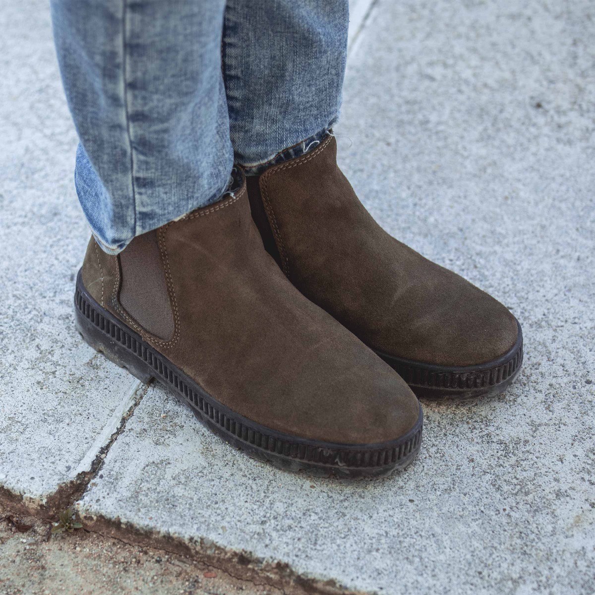 Track Sole Boots Suede Ankle Boots