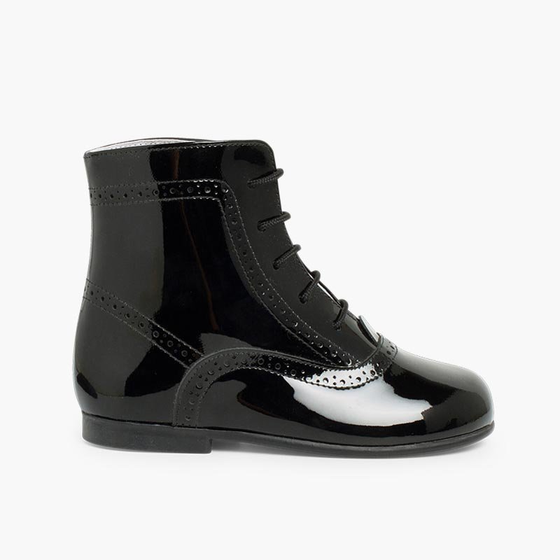 Botas Pascualas para Niñas Charol Negro