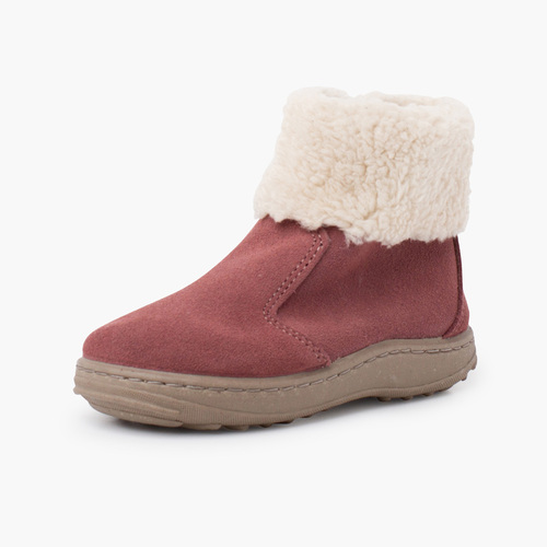 Botas suela sport cremallera y borrego Rosa