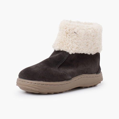 Botas suela sport cremallera y borrego Gris