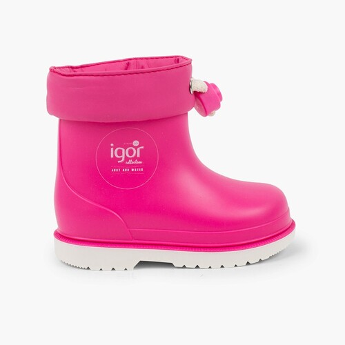 Botas agua caña baja ajustables niños pequeños  Fucsia