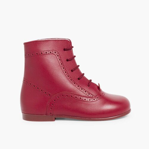 Botas Pascualas para Niñas Piel Burdeos