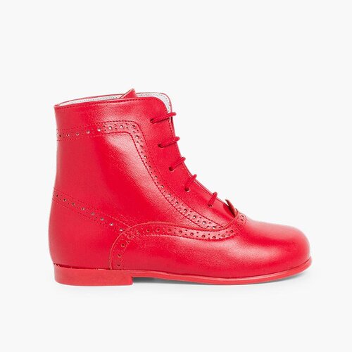 Botas Pascualas para Niñas Piel Rojo