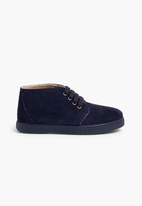 Botas de Pelo Interior con Cordones Azul Marino