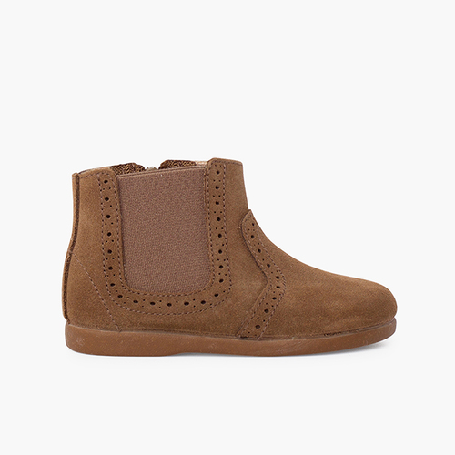 Botines picados niña cremallera y elástico Toffee