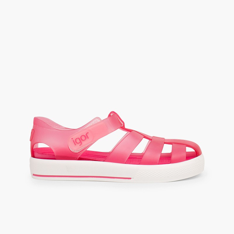 Cangrejeras con tira adherente Tipo Tenis Fucsia