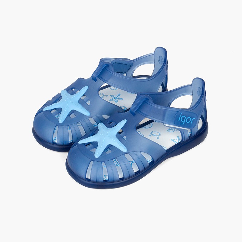 Cangrejeras tira adherente con estrella de mar Azul Marino