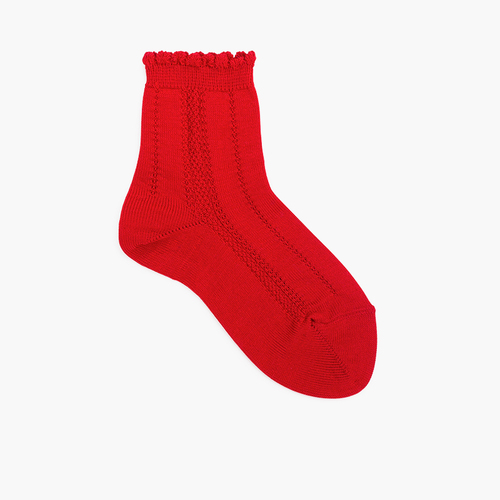 Calcetines cortos calados Rojo