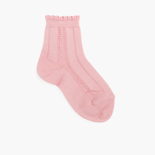 Calcetines cortos calados Rosa Palo