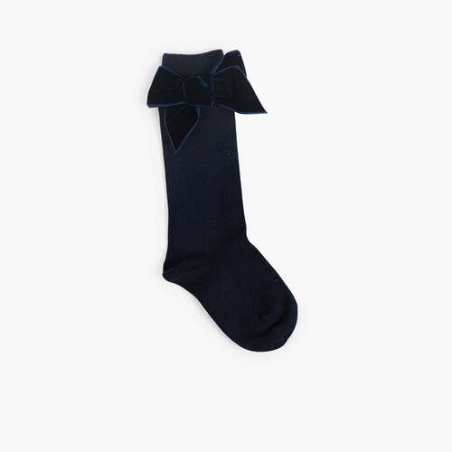Calcetines niños con lazo terciopelo Azul Marino