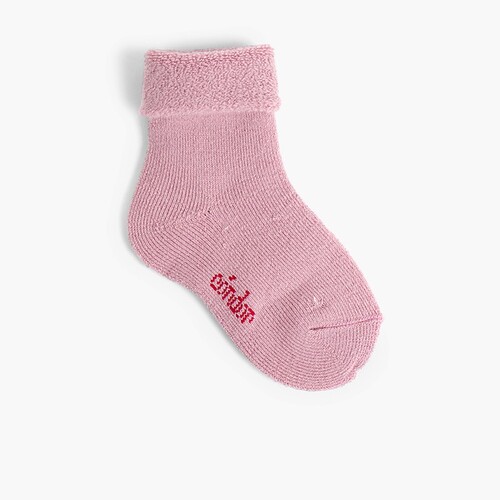 Calcetines de lana y rizo bebé Rosa Palo