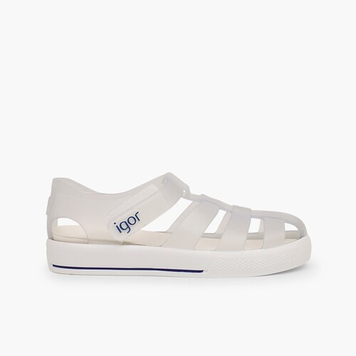 Cangrejeras con tira adherente Tipo Tenis Blanco