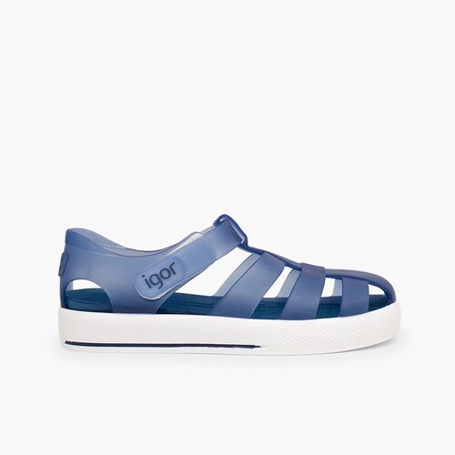 Cangrejeras con tira adherente Tipo Tenis Azul Marino