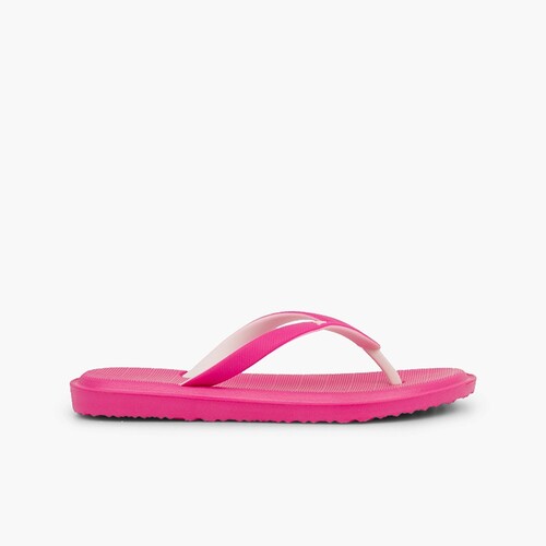 Chanclas dedo goma suela antideslizante Fucsia