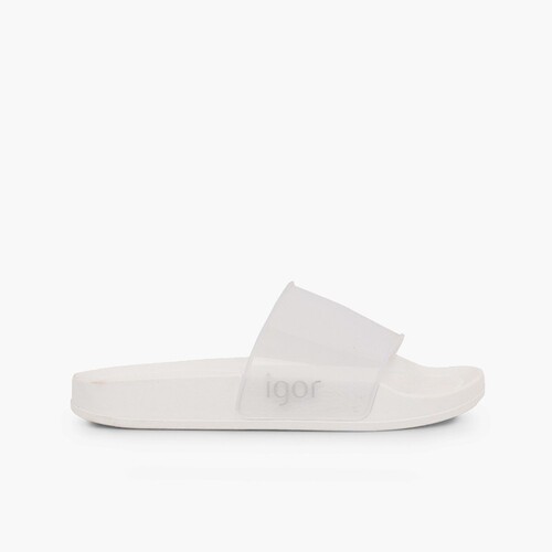 Chanclas piscina niño niña beach cristal Blanco