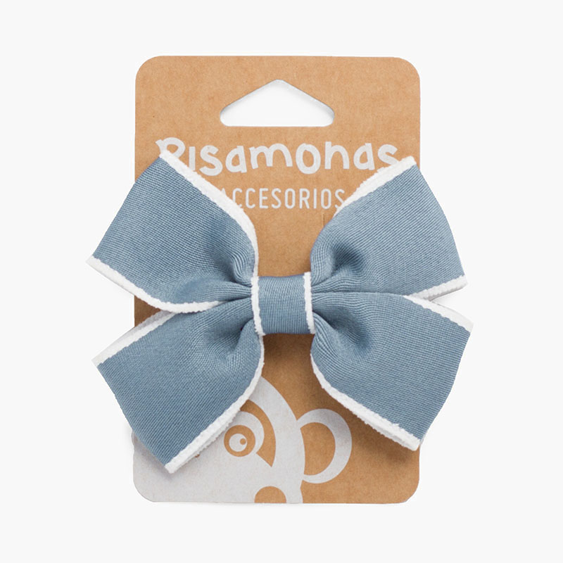 Clip lazo borde blanco Azul Francia