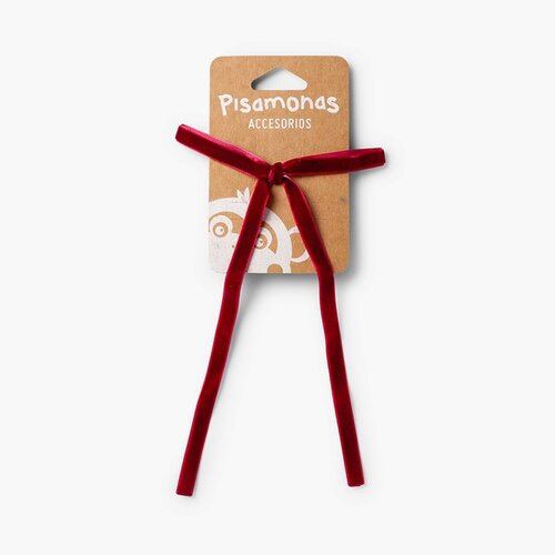 Coletero con lazada de terciopelo Burdeos