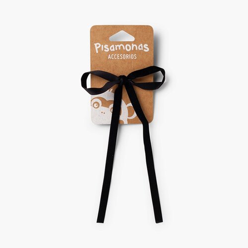 Coletero con lazada de terciopelo Negro