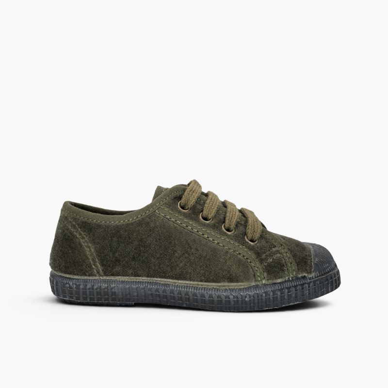 Baskets Enfants en velours avec lacets