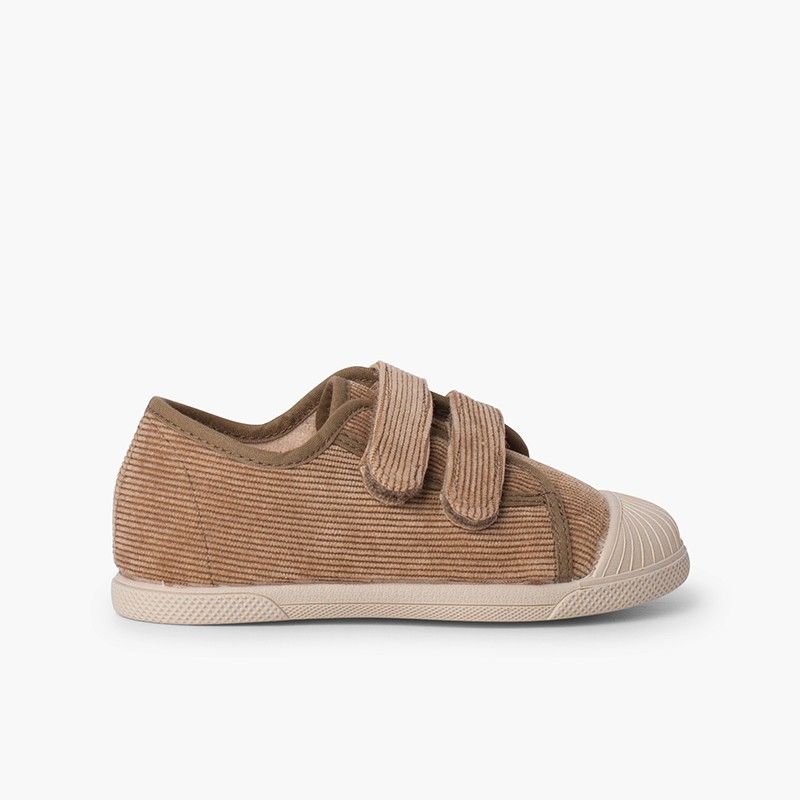 Zapatillas pana puntera goma y doble cierre