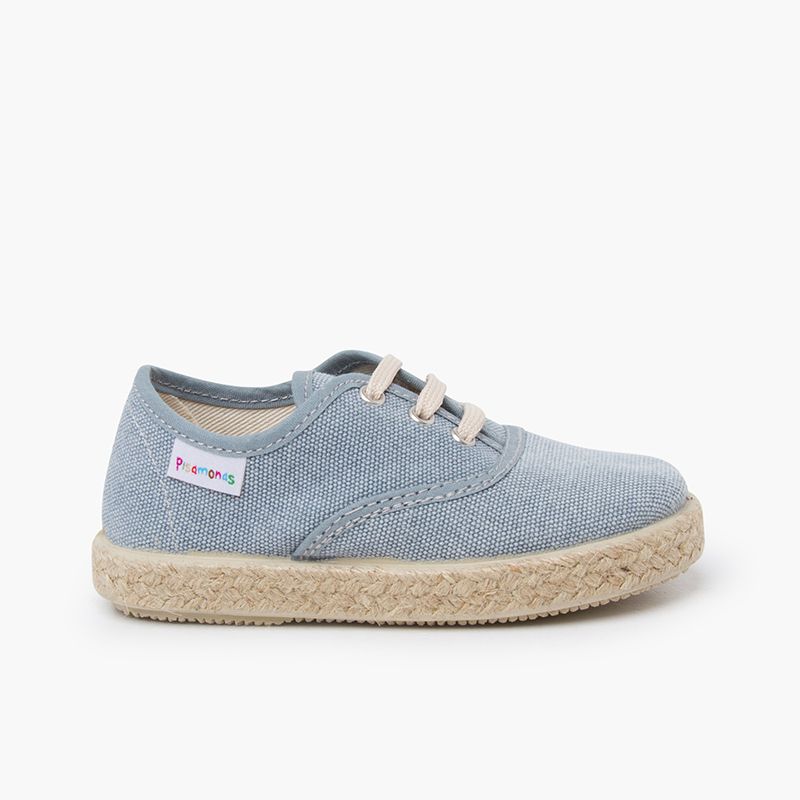Zapatillas lona cordones suela alpargata