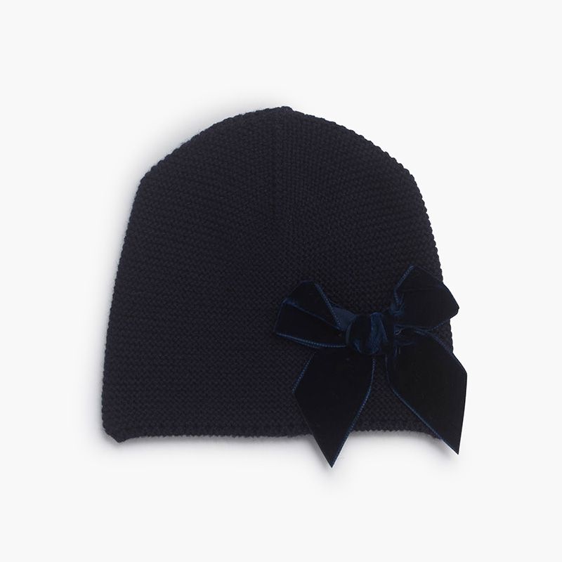 Gorro punto bobo lazo terciopelo